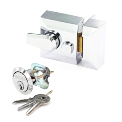 Securit Polished Chrome Double Locking Nightlatch - Narrow - STX-443751 