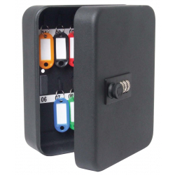 Sterling 36 Hook Combination Key Cabinet - Black - 240 x 300 x 80 mm - STX-447484 