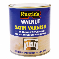 Rustins Polyurethane Satin Varnish 500ml - Walnut - STX-451930 