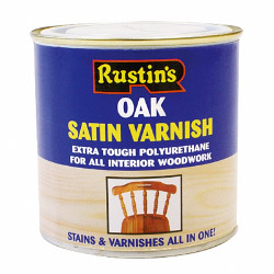 Rustins Polyurethane Satin Varnish 250ml - Oak - STX-452054 