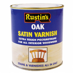 Rustins Polyurethane Satin Varnish 500ml - Oak - STX-452083 