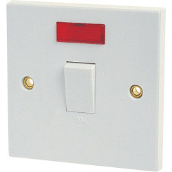 Dencon 20A Double Pole Flush Switch with Pilot Lamp - Bubble Packed - STX-470315 
