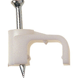 Dencon Cable Clip, Flat 4mm White - Carded - STX-470502 