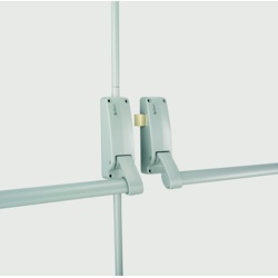 Briton Push Bar Panic Exit For Double Doors - Silver - STX-481974 