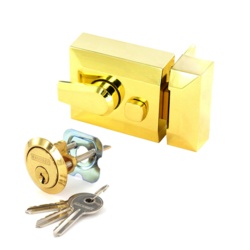 Securit Polished Brass Double Locking Nightlatch - Narrow - STX-484851 