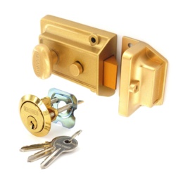 Securit Champagne Finish Nightlatch Brass Cylinder - Standard - STX-484880 