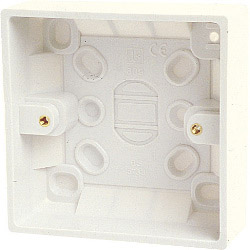 Dencon Single Gang Box (inside 16mm, outside 19mm) with Earth - Skin Packed - STX-486987 