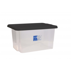TML Storage Box & Black Lid - 35L Clear - STX-499670 