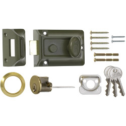 ERA Traditional Door Lock 60mm - Finish - Green Body - Brass Cylinder - STX-501395 
