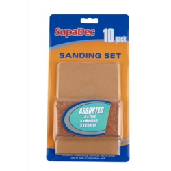 SupaDec Sanding Block & 10 Sanding Sheets - STX-508610 