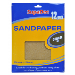 SupaDec General Purpose Sandpaper - Pack 12 Coarse S2 - STX-511323 