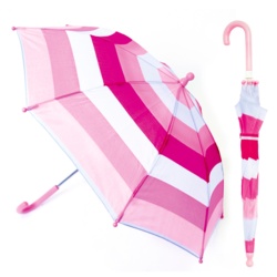 Drizzles Childs Pink Striped Umbrella - Pink Only - STX-513199 