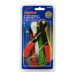 SupaTool Wire Stripper & 200 Cable Ties - STX-519866 