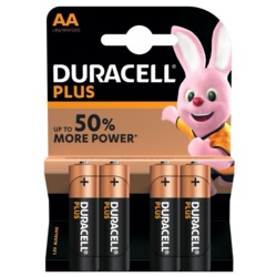 Duracell Plus Power Batteries - AA - Pack 4 - STX-523763 