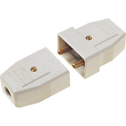 Dencon 5A, 2 Pin Nylon Connector, White - Bubble Packed - STX-524182 