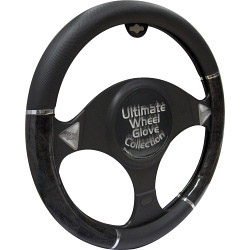 Streetwize Steering Wheel Glove - Black/Grey Metallic Effect - STX-529738 