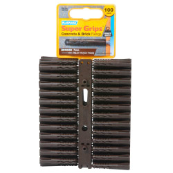 Plasplugs Brown Supergrip Fixings - 100 Pack - STX-558672 