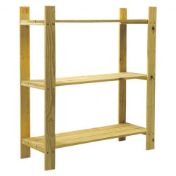 Core Natural Wood 3 Shelf Slatted Storage Unit - STX-560552 