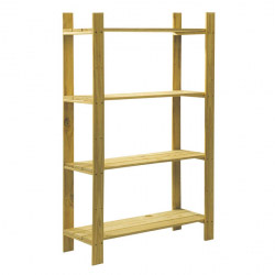 Core Natural Wood 4 Shelf Slatted Storage Unit - 1200 x 800 x 300mm - STX-560602 