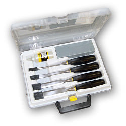 Stanley Wood Chisel Set with Oil & Sharpening Stone - 6 Piece - STX-563321 