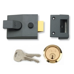 Yale Deadlocking Standard Nightlatch Security Lock - Dark Metal Grey Case - 60mm - STX-570033 
