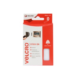 VELCRO® Brand Stick On Tape - 20mm x 1m White - STX-570503 