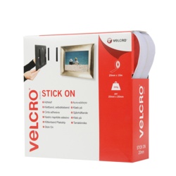 VELCRO® Brand Stick On Tape - 20mm x 10m White - STX-570526 