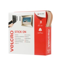 VELCRO® Brand Stick On Tape - 20mm x 10m Beige - STX-570578 