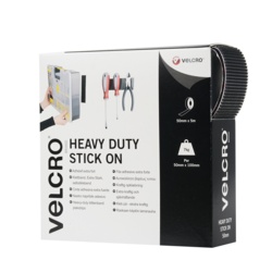 VELCRO® Brand Heavy Duty Stick On Tape - 50mm x 5m Black - STX-571937 