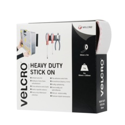 VELCRO® Brand Heavy Duty Stick On Tape - 50mm x 5m White - STX-571943 