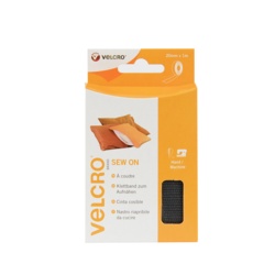 VELCRO® Brand Sew on Tape - 20mm x 1m Black - STX-572100 