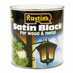 Rustins Quick Dry Satin Black - 1L - STX-579328 