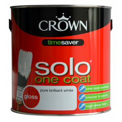 Crown Solo One Coat Gloss 2.5L - Pure Brilliant White - STX-588868 