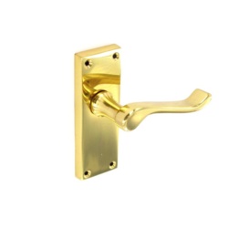 Securit Scroll Brass Latch Handles (Pair) - 120mm - STX-590340 