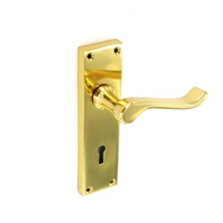 Securit Scroll Brass Lock Handles (Pair) - 155mm - STX-591138 