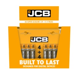JCB Super Alkaline Batteries 4 Plus 4 - AA - STX-595931 