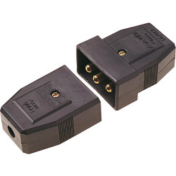 Dencon 5A, 3 Pin Nylon Connector, Black - Pre-Packed - STX-611029 