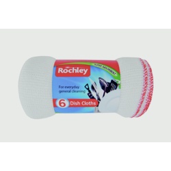 Rochley Bleached Dish Cloths - Roll 6 - STX-614361 
