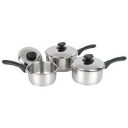 Pendeford Stainless Steel Collection Sauce Pan Set - 3 Piece - STX-658218 