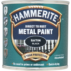Hammerite Metal Paint Satin 250ml - Black - STX-662876 
