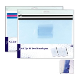 Anker A4 Zip & Seal Plastic Envelopes - Pack 3 - STX-666035 