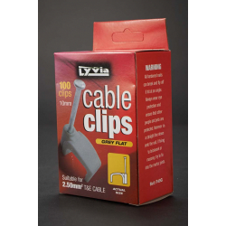 Dencon Grey Flat Cable Clips 10mm - Box 100 - STX-666694 