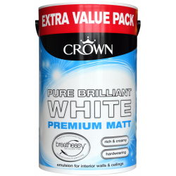 Crown Matt Emulsion 6L - Pure Brilliant White - STX-668778 