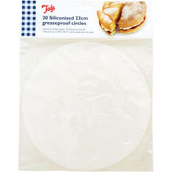 Tala Siliconised 23cm Cake Circles, Greaseproof Liners (Set of 20) - STX-674033 