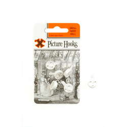 X Hard Wall Picture Hooks - White (Blister Pack) - Small - STX-677064 