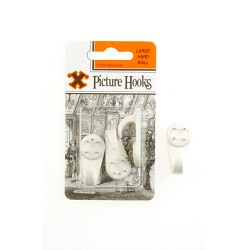 X Hard Wall Picture Hooks - White (Blister Pack) - Large - STX-677070 