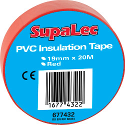 SupaLec PVC Insulation Tapes Pack 10 - Red 20 Metre - STX-677432 