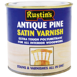 Rustins Polyurethane Satin Varnish 250ml - Antique Pine - STX-683203 