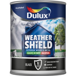 Dulux Weathershield Exterior Quick Dry Gloss 750ml - Black - STX-712220 