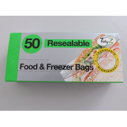 Tidyz Resealable Sandwich Bags - Roll of 50 - STX-718390 